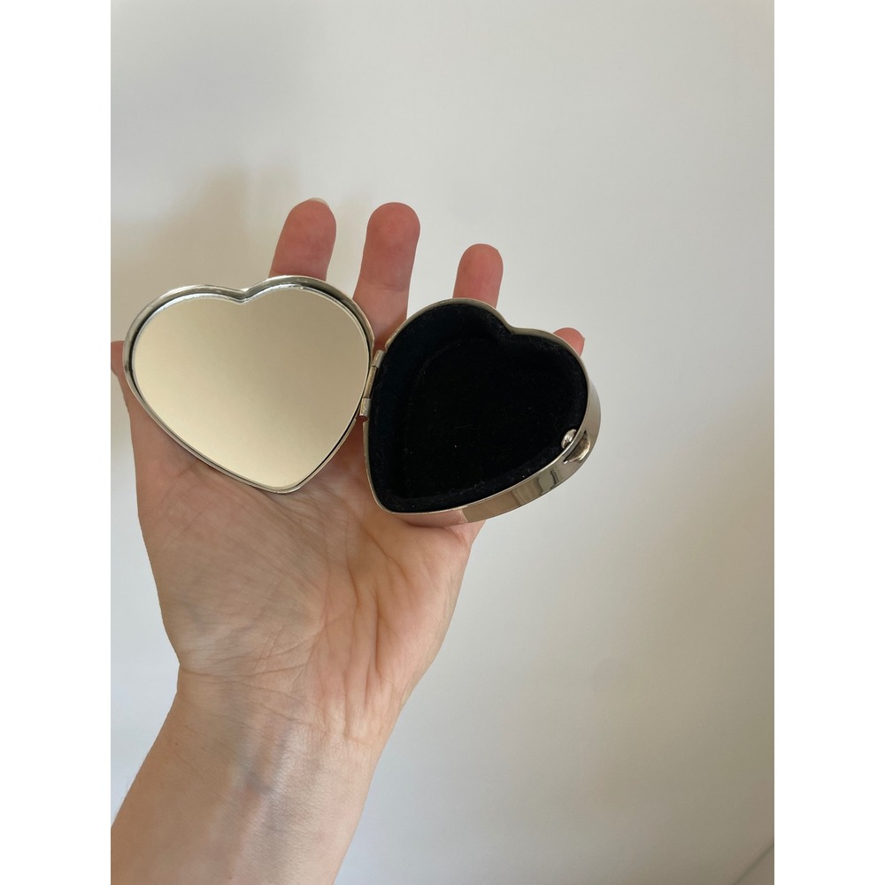 Vintage Heart Shaped Trinket Jewelry Box, Mirror Lined, Buckingham Palace